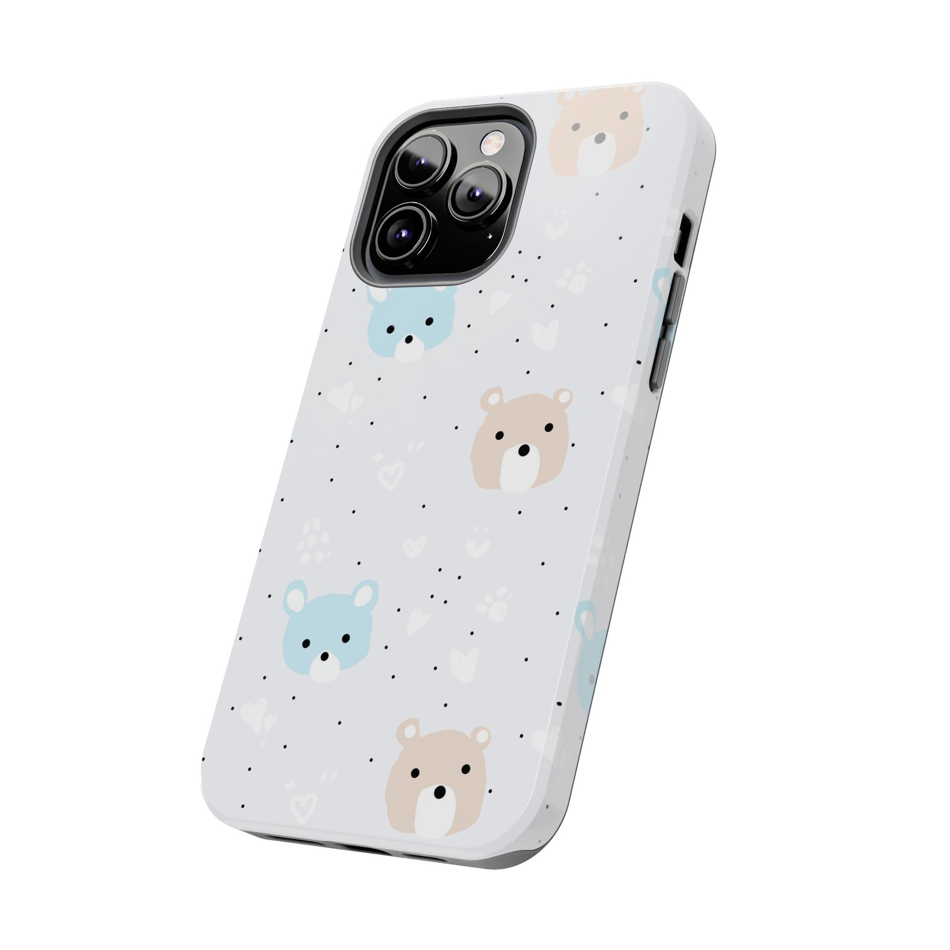 Seamless Pattern with Cute Cartoon Bear Face Tough Phone Cases