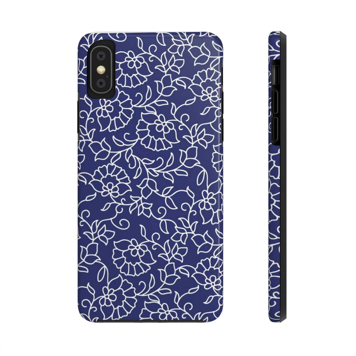 Outline Floral Pattern Tough Phone Cases iPhone XS