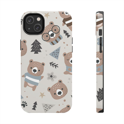 Scandinavian Teddy Bear Seamless Pattern Tough Phone Cases iPhone 14 Plus