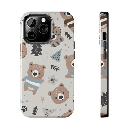 Scandinavian Teddy Bear Seamless Pattern Tough Phone Cases iPhone 13 Pro