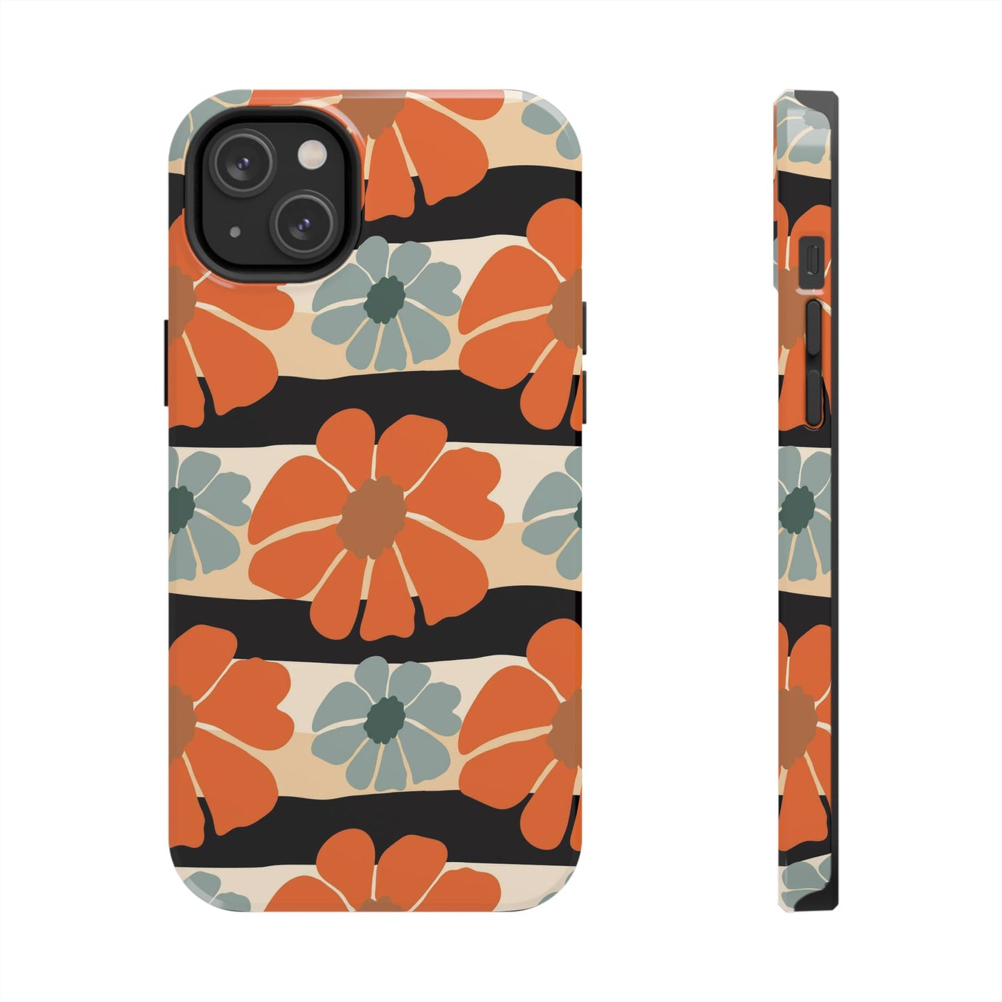 Retro groovy flowers seamless pattern Tough Phone Cases iPhone 14 Plus