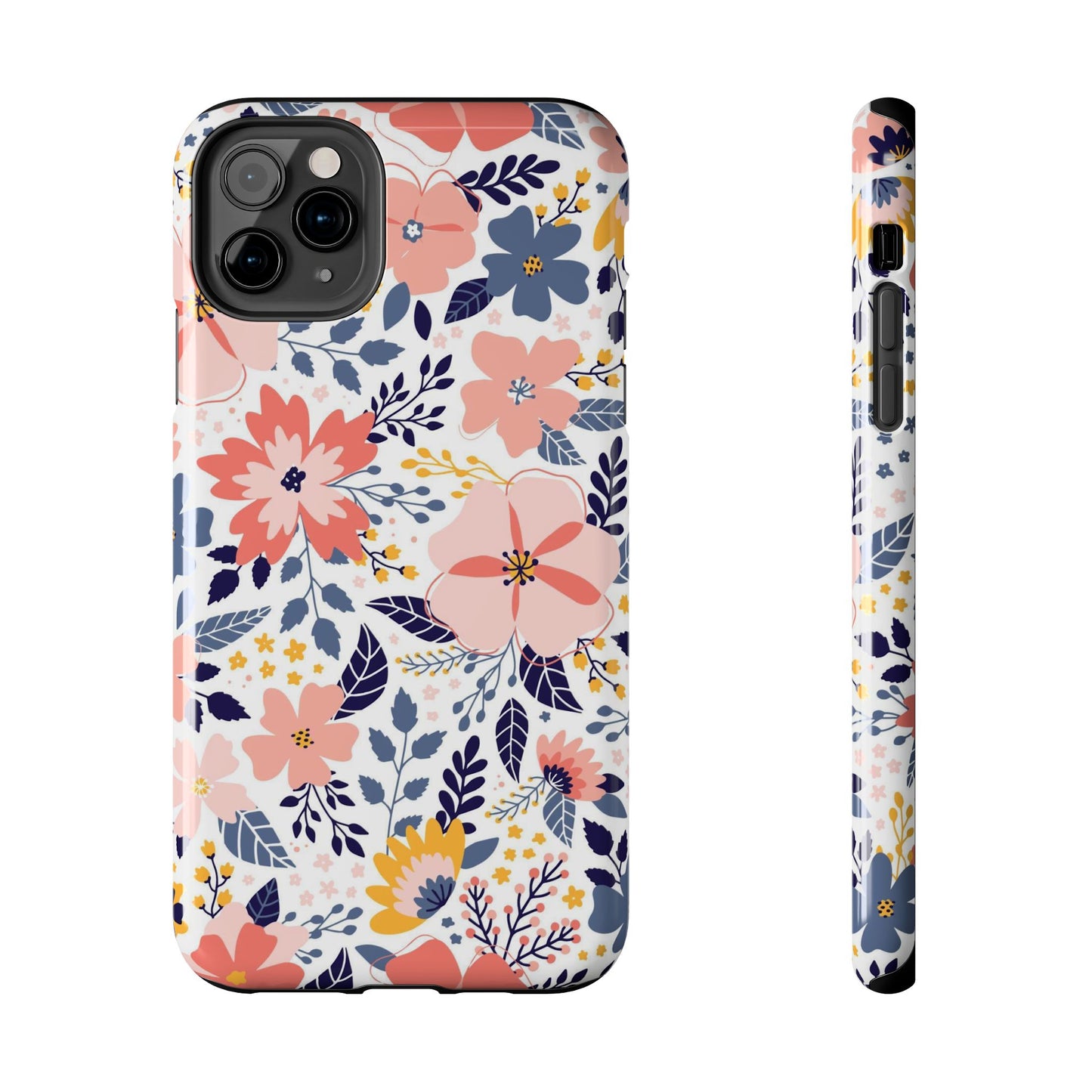 seamless pattern with abstract flowers Tough Phone Cases iPhone 11 Pro Max