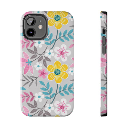 Colorful flowers and leaf Tough Phone Cases iPhone 12