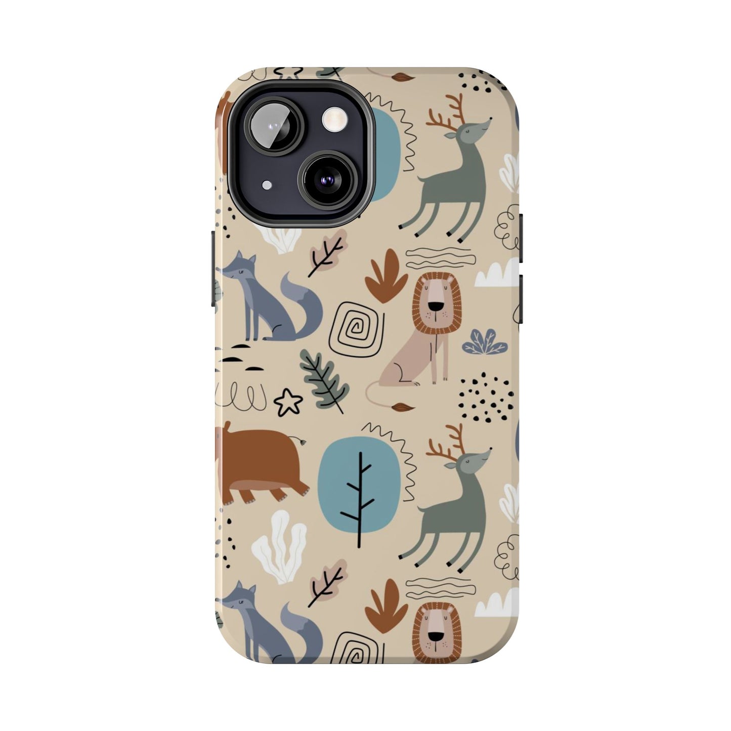 seamless pattern with cute animal Tough Phone Cases