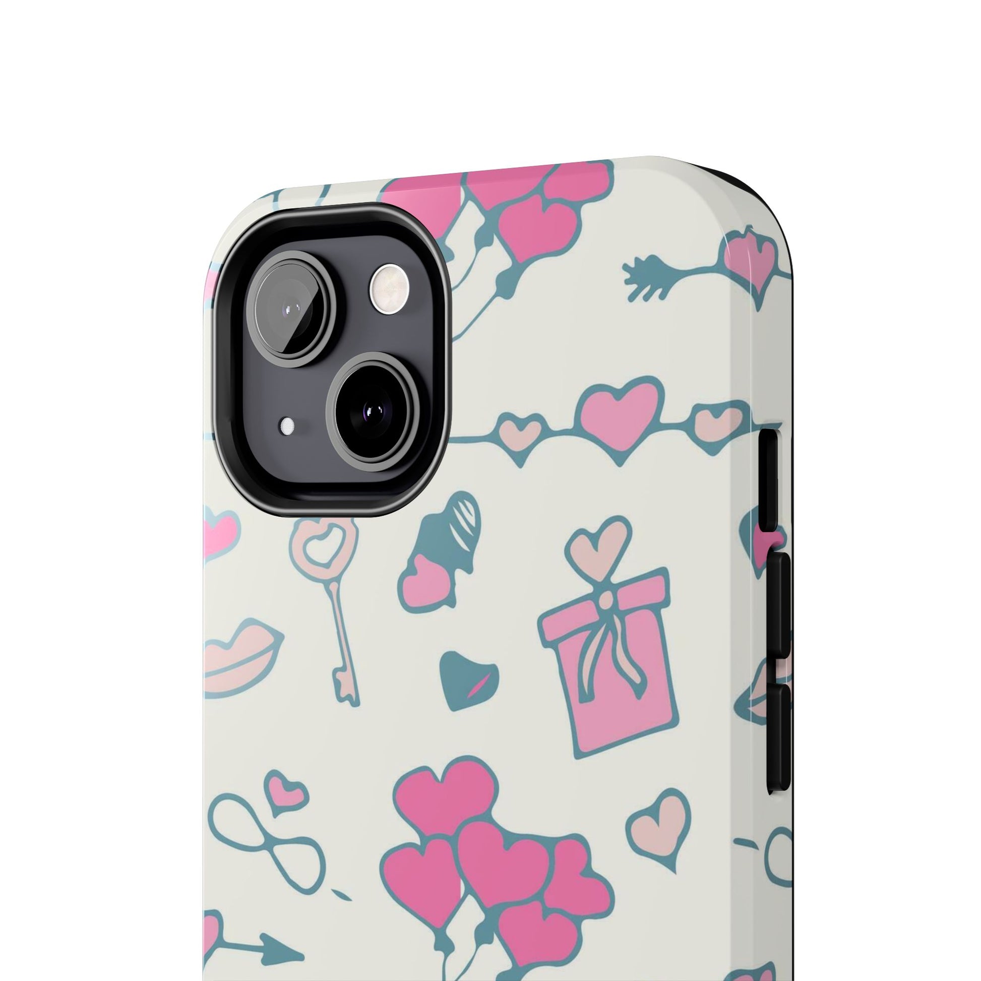 Pink seamless pattern with cute love doodles Tough Phone Cases