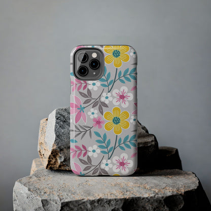 Colorful flowers and leaf Tough Phone Cases