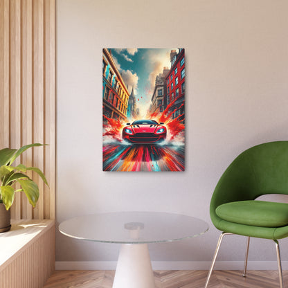 Urban Inferno: The Fury of Speed and Color Metal Art Sign