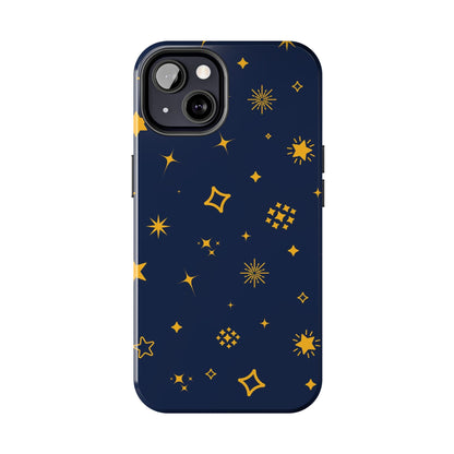 pattern on a blue Tough Phone Cases