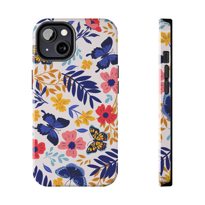 Seamless pattern with butterflies and flowers Tough Phone Cases iPhone 13