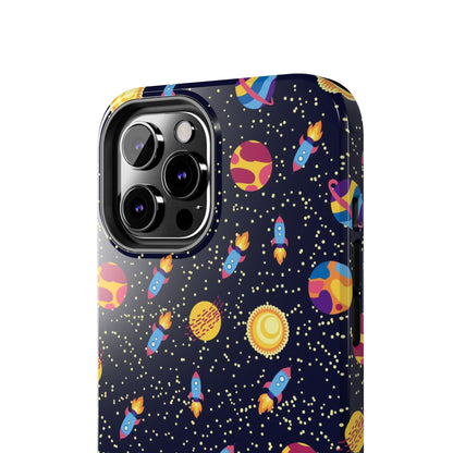 Seamless space pattern. Planets, rockets Tough Phone Cases