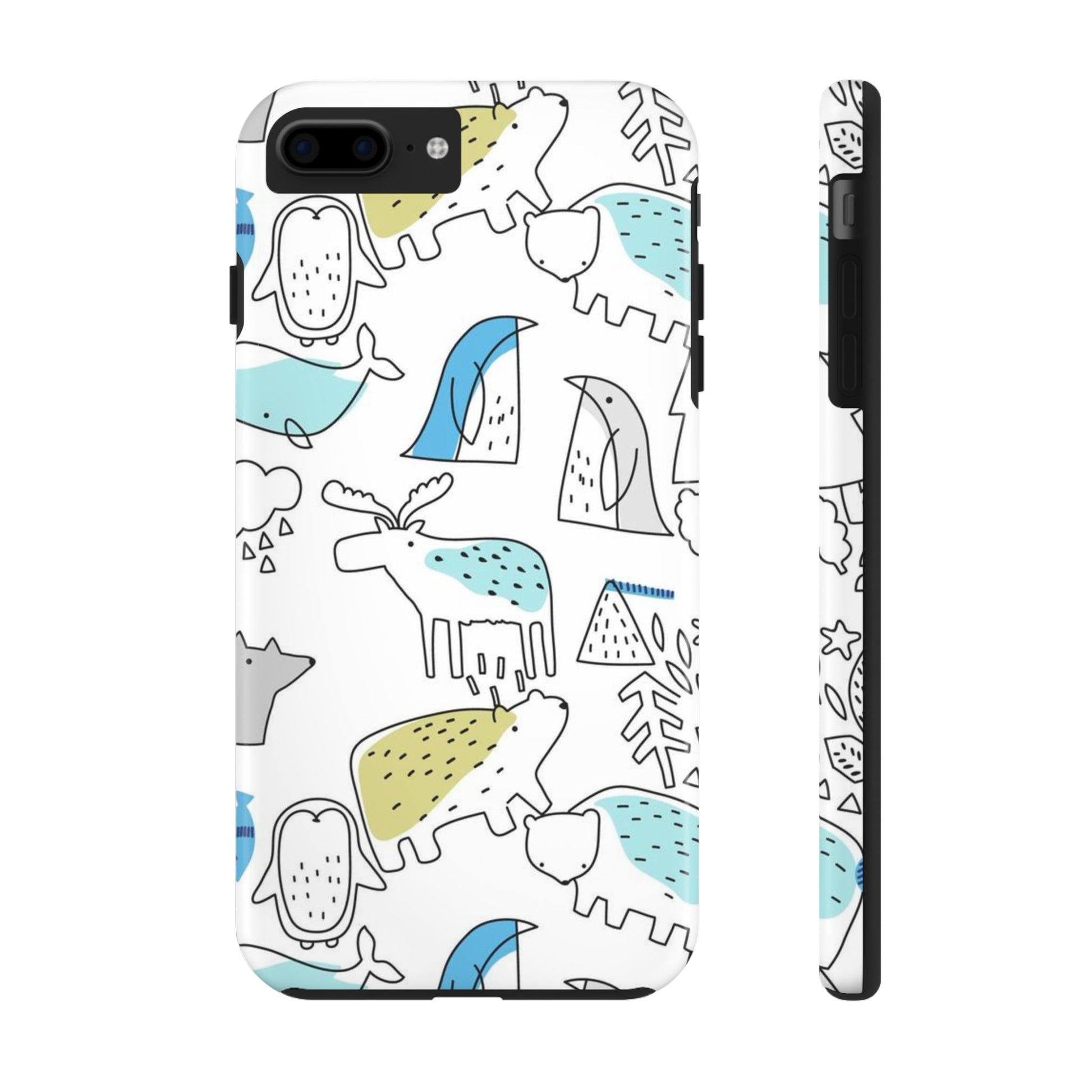 Fine Line animal pattern Tough Phone Cases iPhone 7 Plus, iPhone 8 Plus