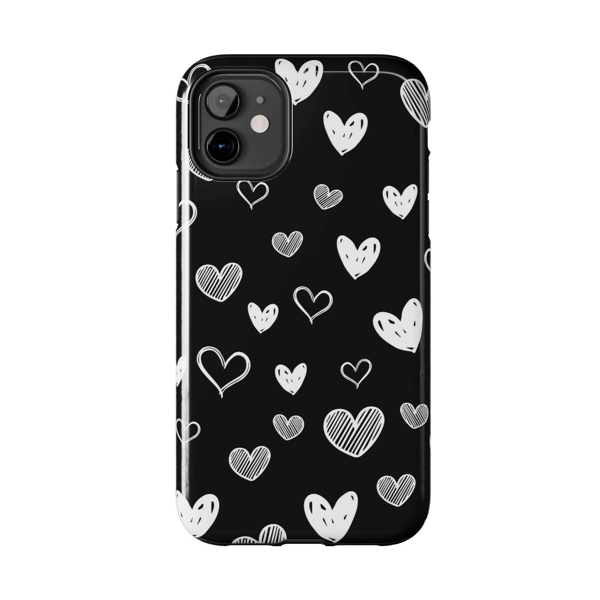 Heart doodles seamless pattern Tough Phone Cases