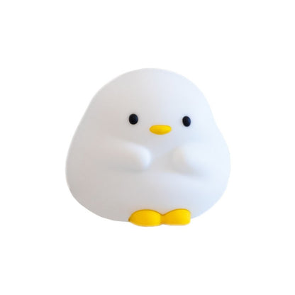 Cute Duck LED Night Lamp Cartoon Silicone USB Rechargeable Sleeping Light Touch Sensor Timing Bedroom Bedside Lamp For Kid Gift Home Decor 1W Pier Duck