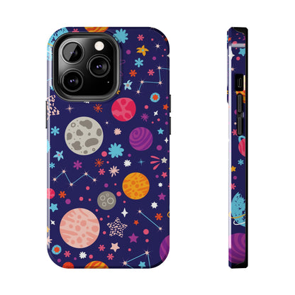 Seamless pattern with colorful space with planets Tough Phone Cases iPhone 13 Pro