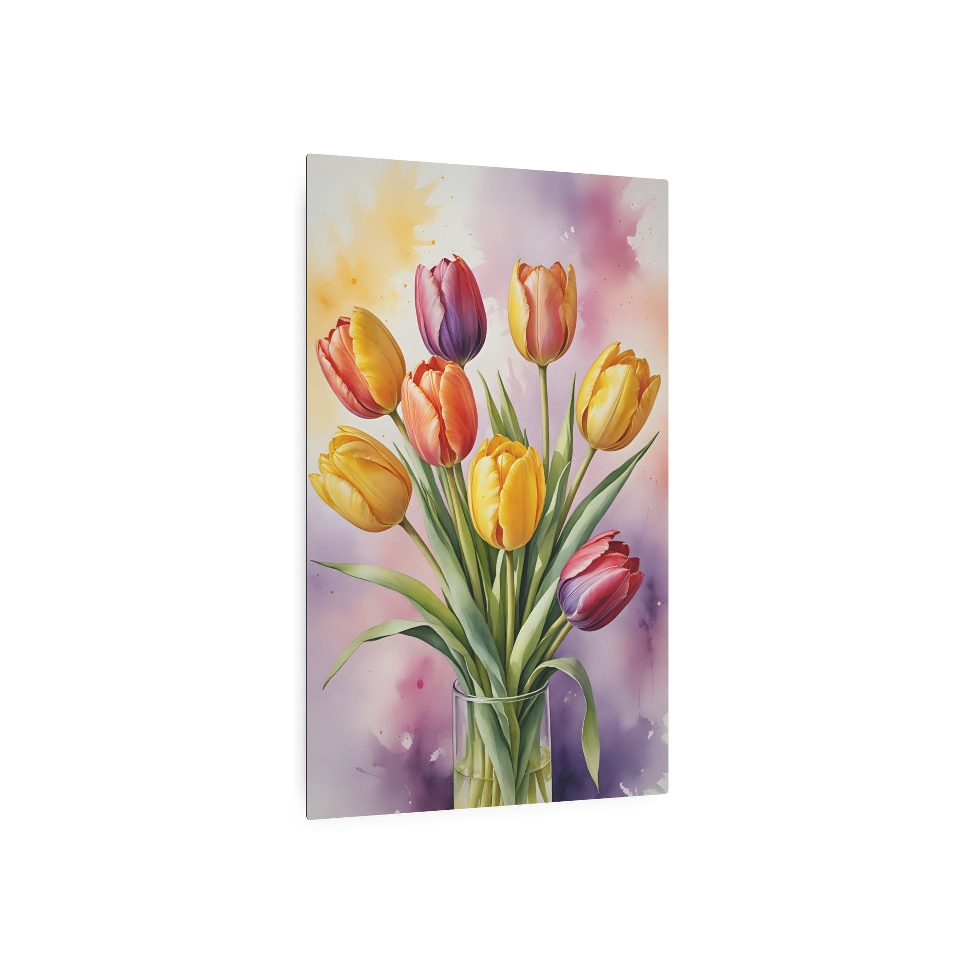 Vibrant Bloom: A Symphony of Tulips Metal Art Sign