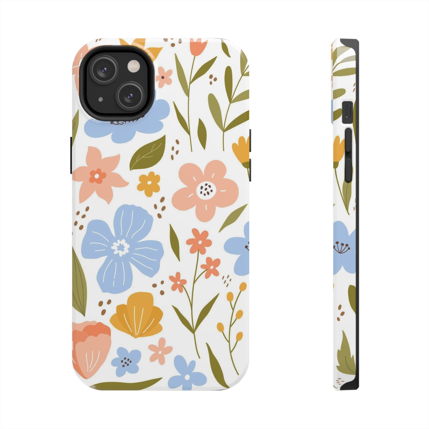 Big collection of blooming flowers, twigs and leaves Tough Phone Cases iPhone 14 Plus