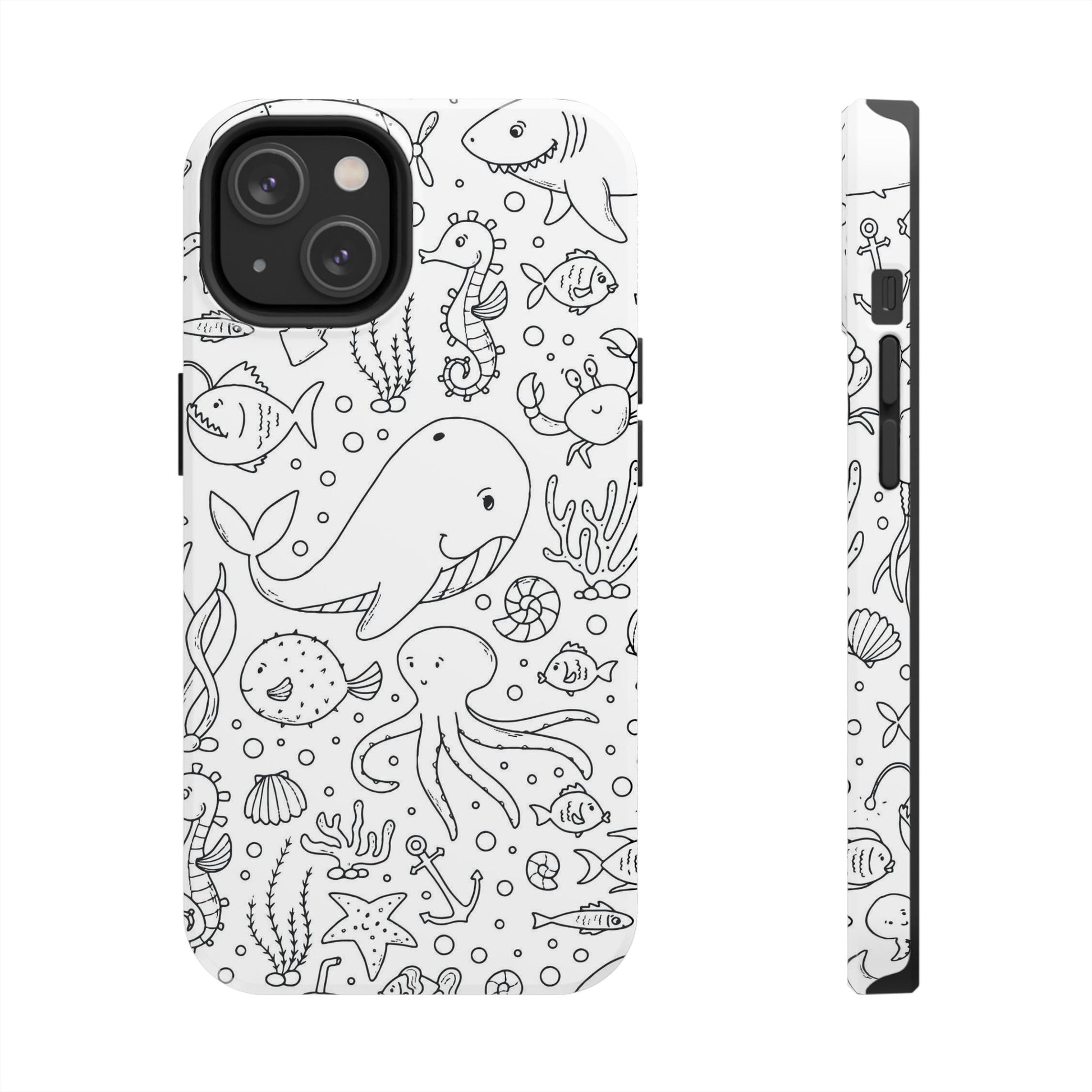 monochrome seamless pattern Tough Phone Cases iPhone 14