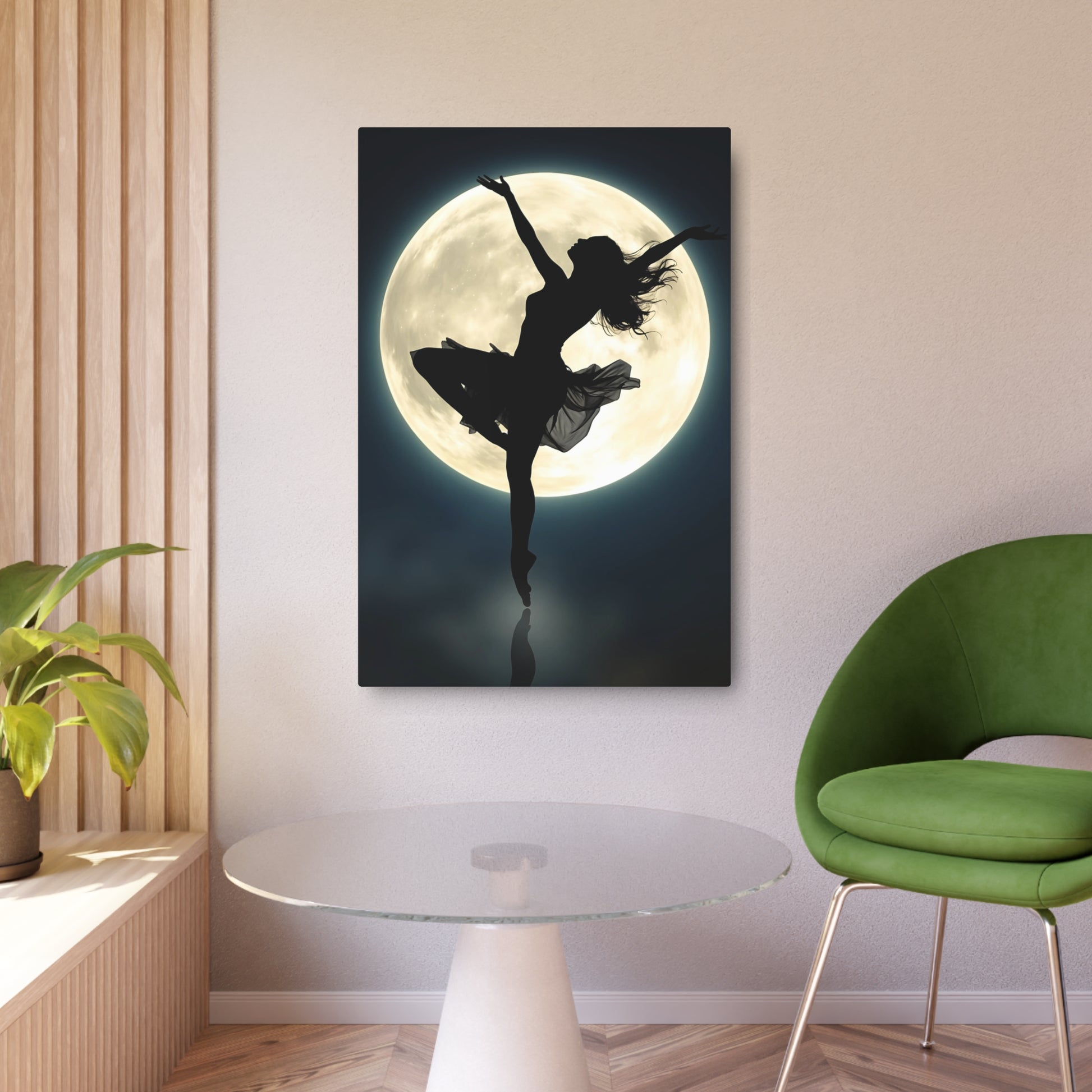 Dancer Under the Moon: A Celestial Ballet Metal Art Sign