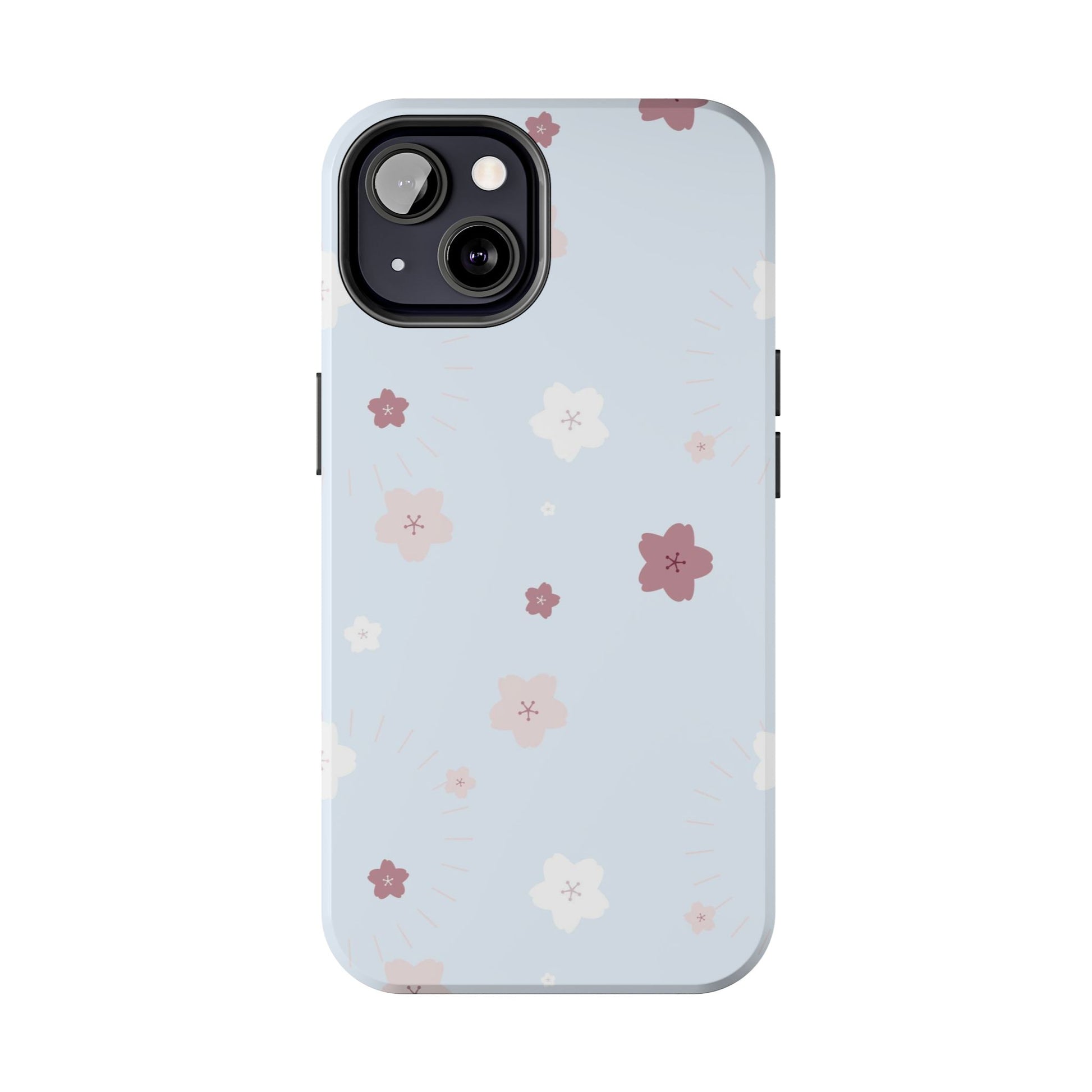 seamless cute lovely pink and white cherry blossom Tough Phone Cases