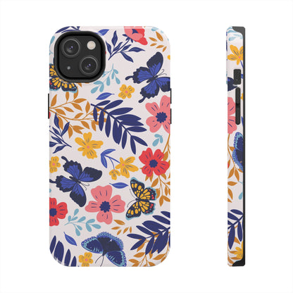 Seamless pattern with butterflies and flowers Tough Phone Cases iPhone 14 Plus