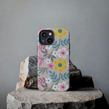 Colorful flowers and leaf Tough Phone Cases