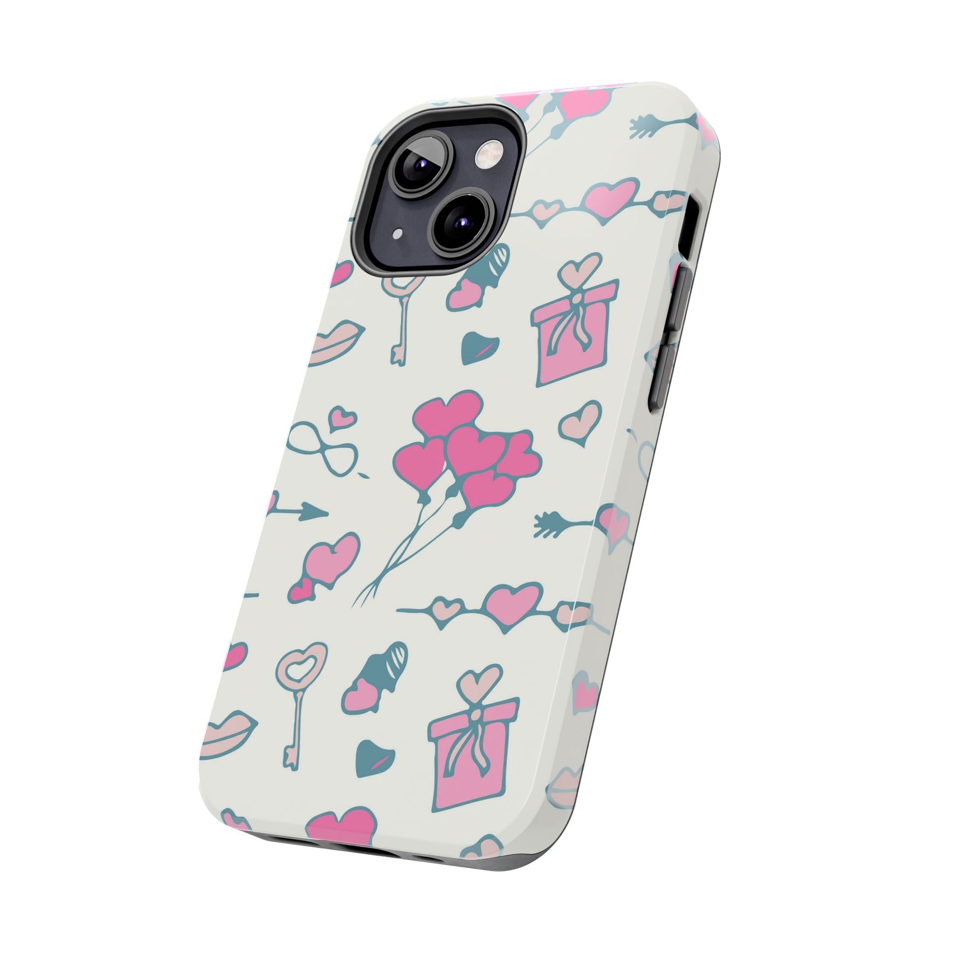 Pink seamless pattern with cute love doodles Tough Phone Cases