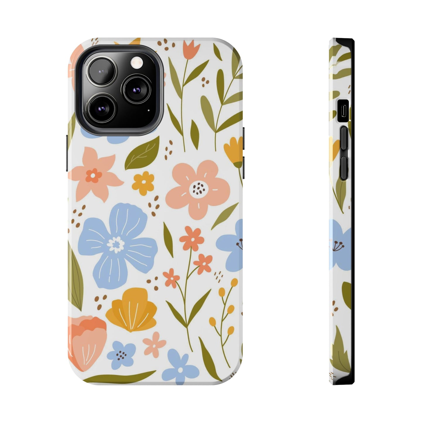 Big collection of blooming flowers, twigs and leaves Tough Phone Cases iPhone 13 Pro Max