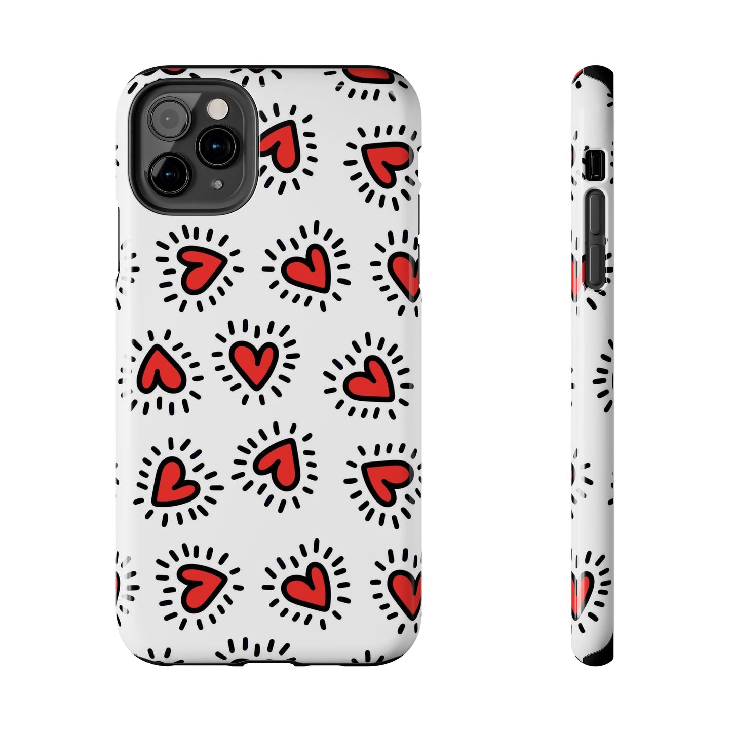 seamless pattern of Red hearts Tough Phone Cases iPhone 11 Pro Max