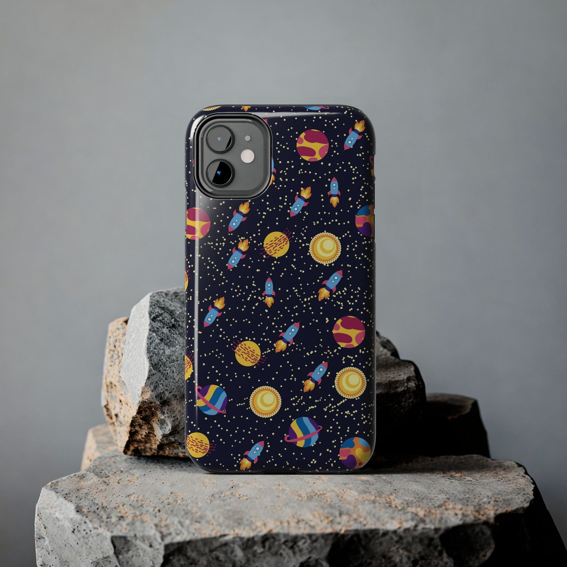 Seamless space pattern. Planets, rockets Tough Phone Cases