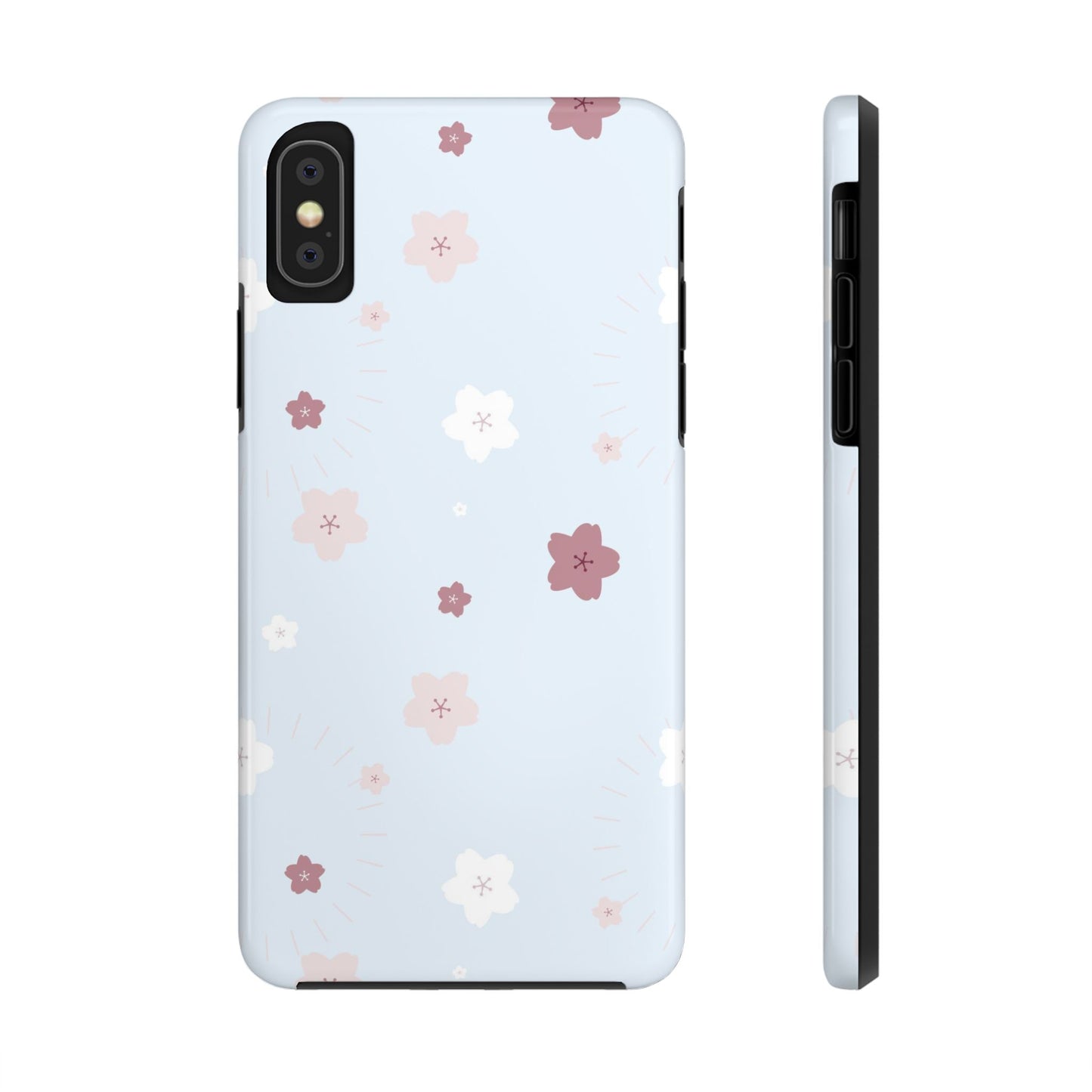 seamless cute lovely pink and white cherry blossom Tough Phone Cases iPhone XS