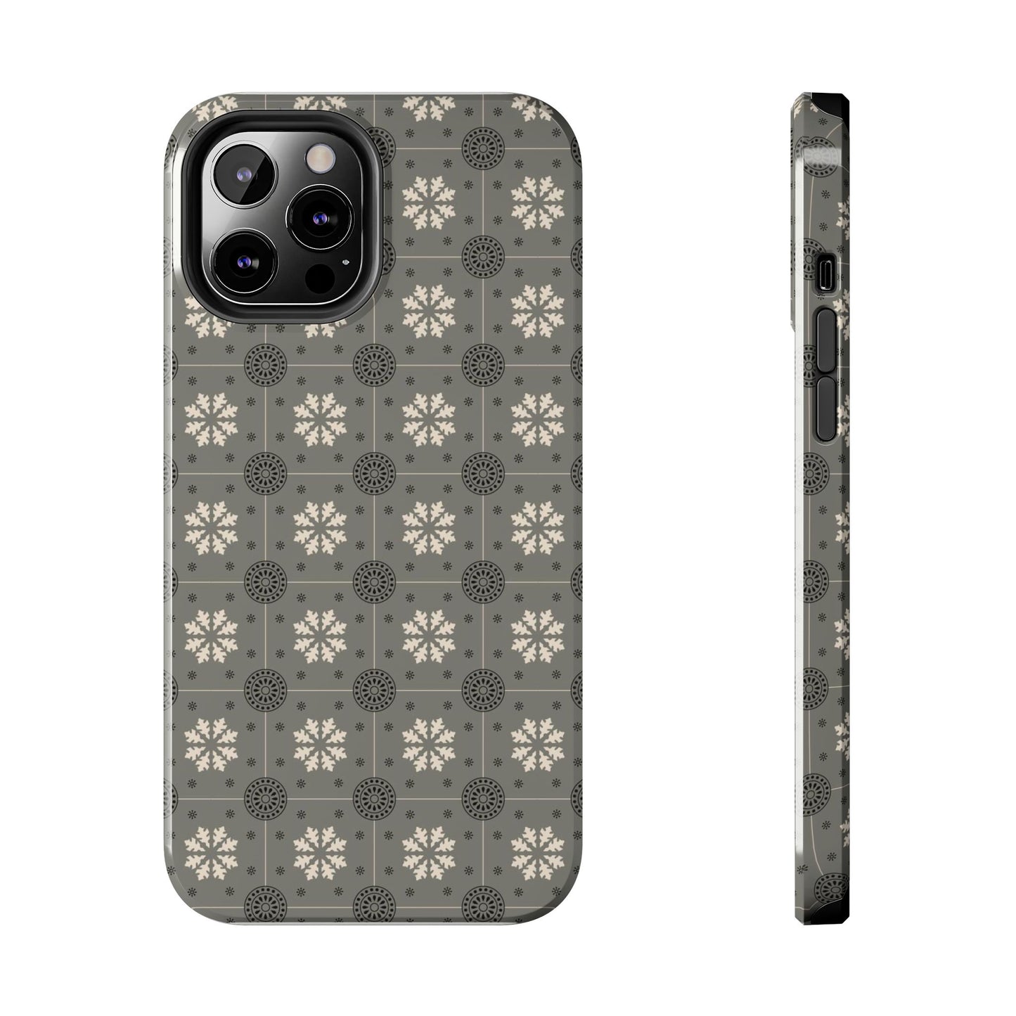 Grey Mosaic Pattern Tough Phone Cases iPhone 12 Pro Max