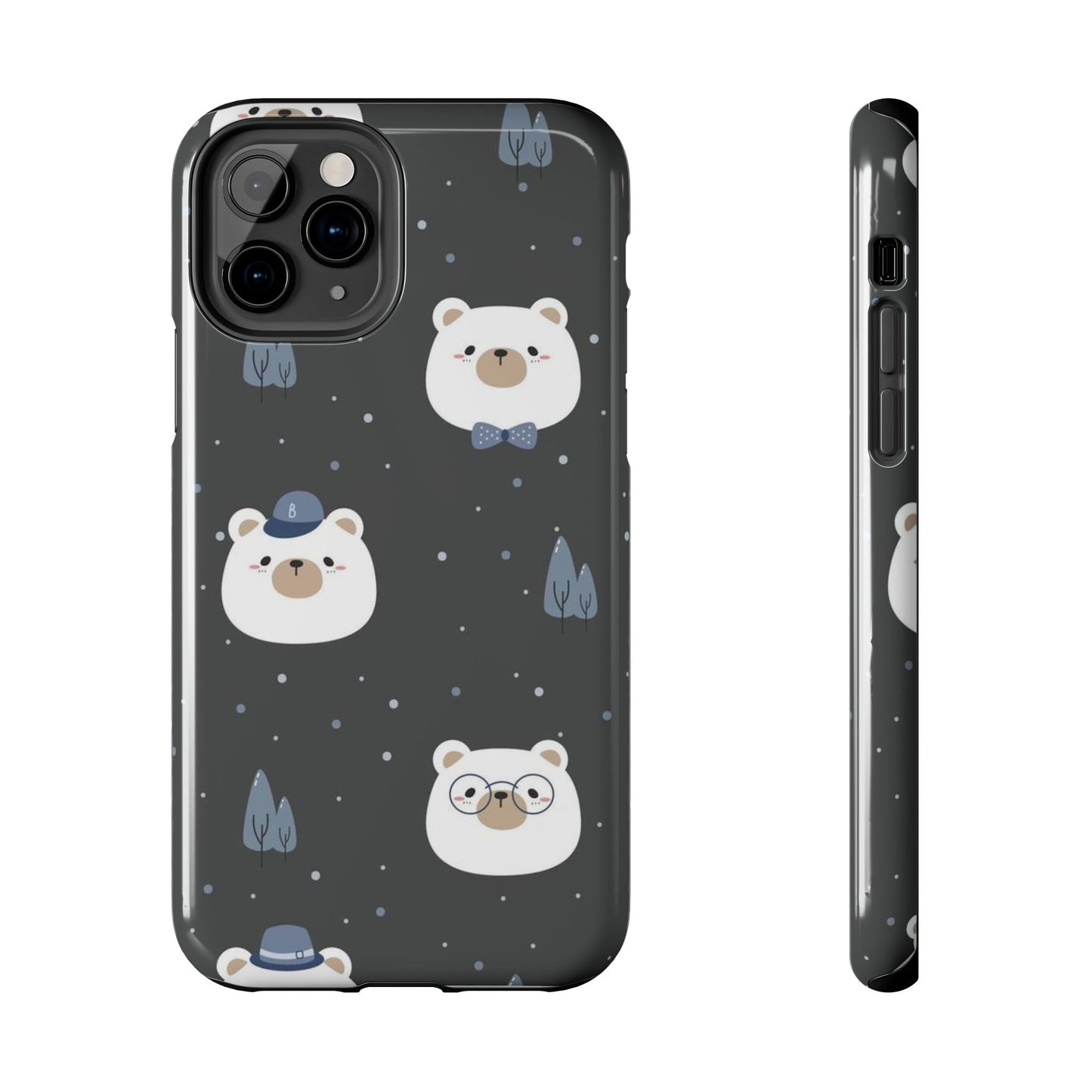 Seamless pattern with cute polar bear head cartoon Tough Phone Cases iPhone 11 Pro