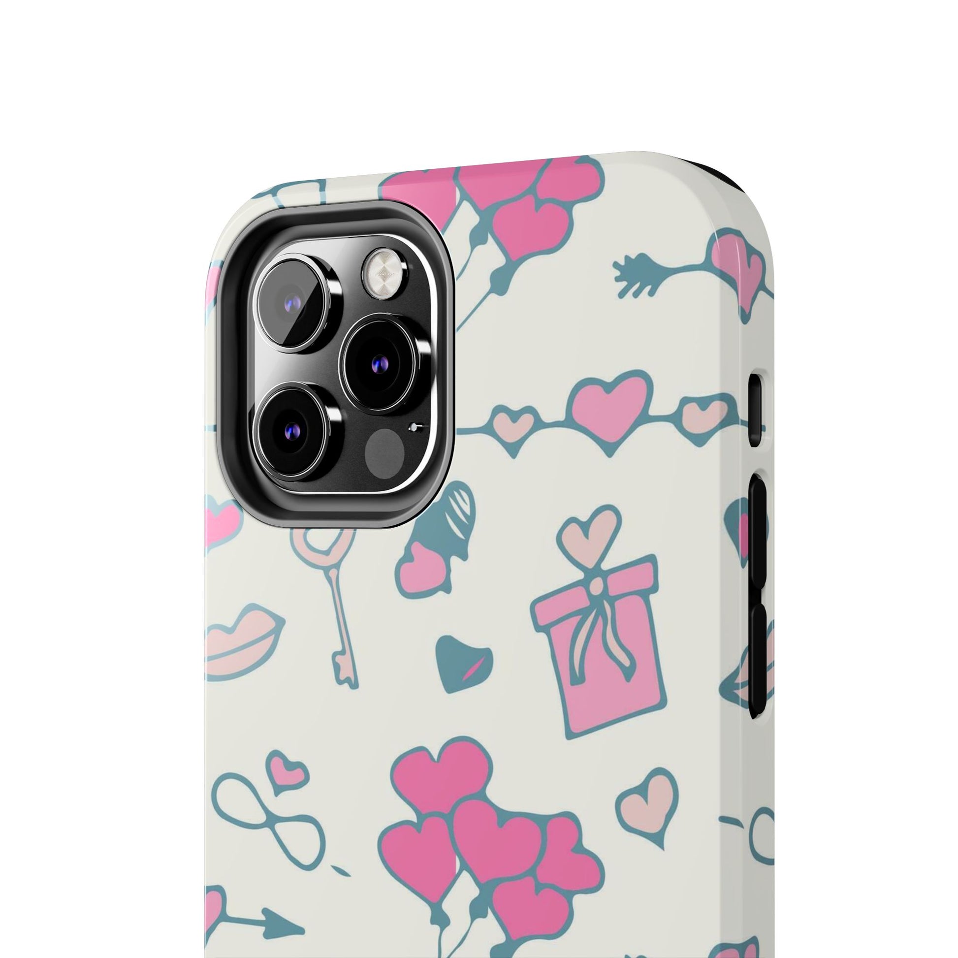 Pink seamless pattern with cute love doodles Tough Phone Cases