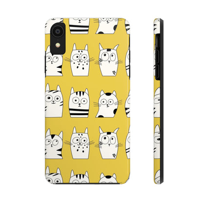 Doodle Seamless Pattern with Cute Cats Tough Phone Cases iPhone XR