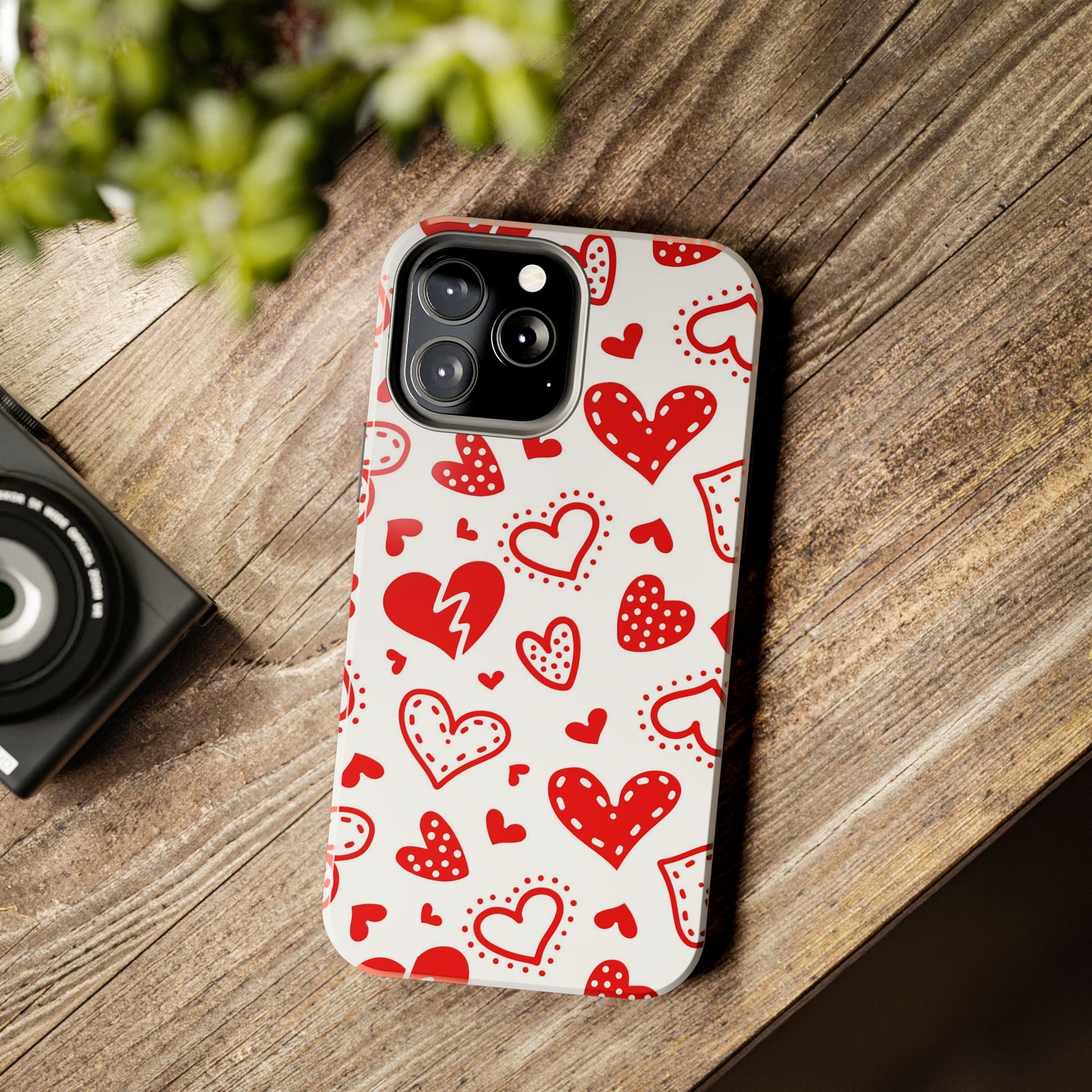 Seamless pattern of red hearts Tough Phone Cases