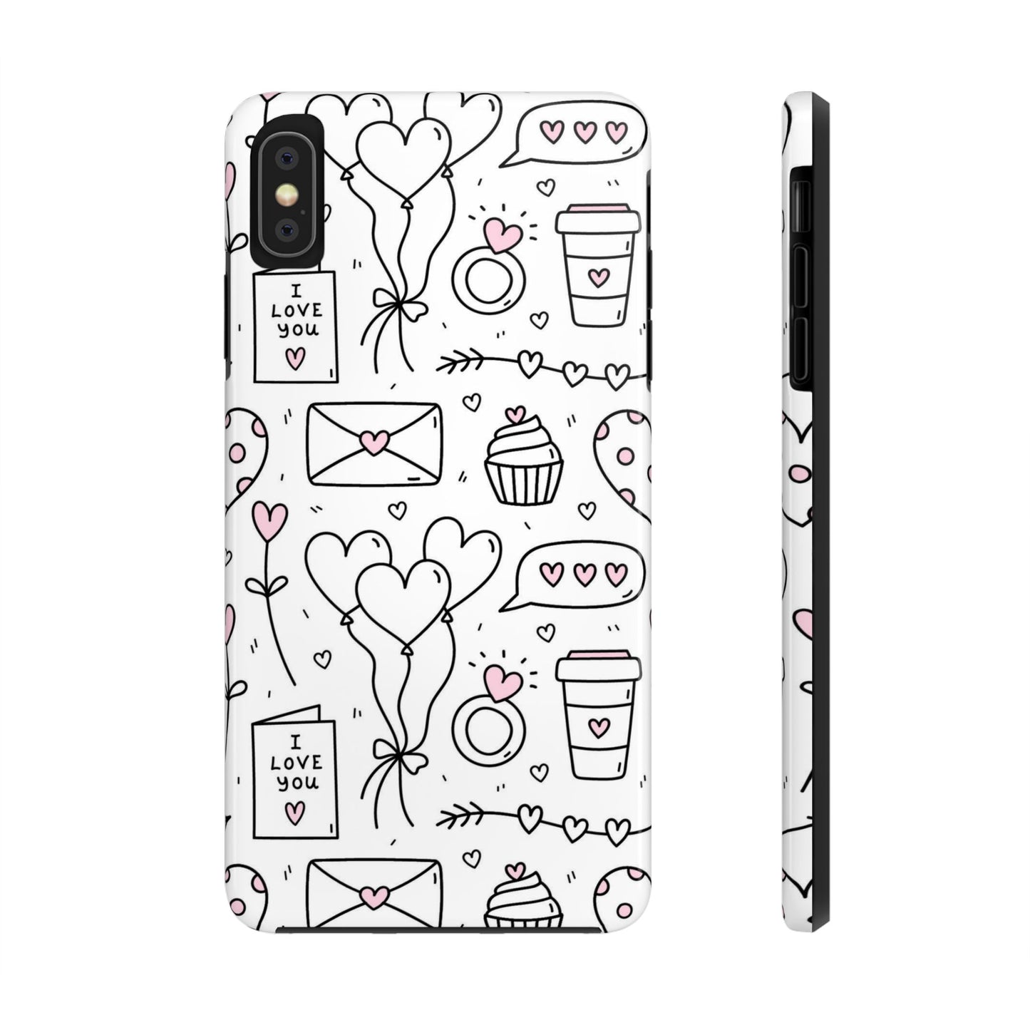 Cute seamless pattern for Valentine's Day with hearts Tough Phone Cases iPhone XS MAX