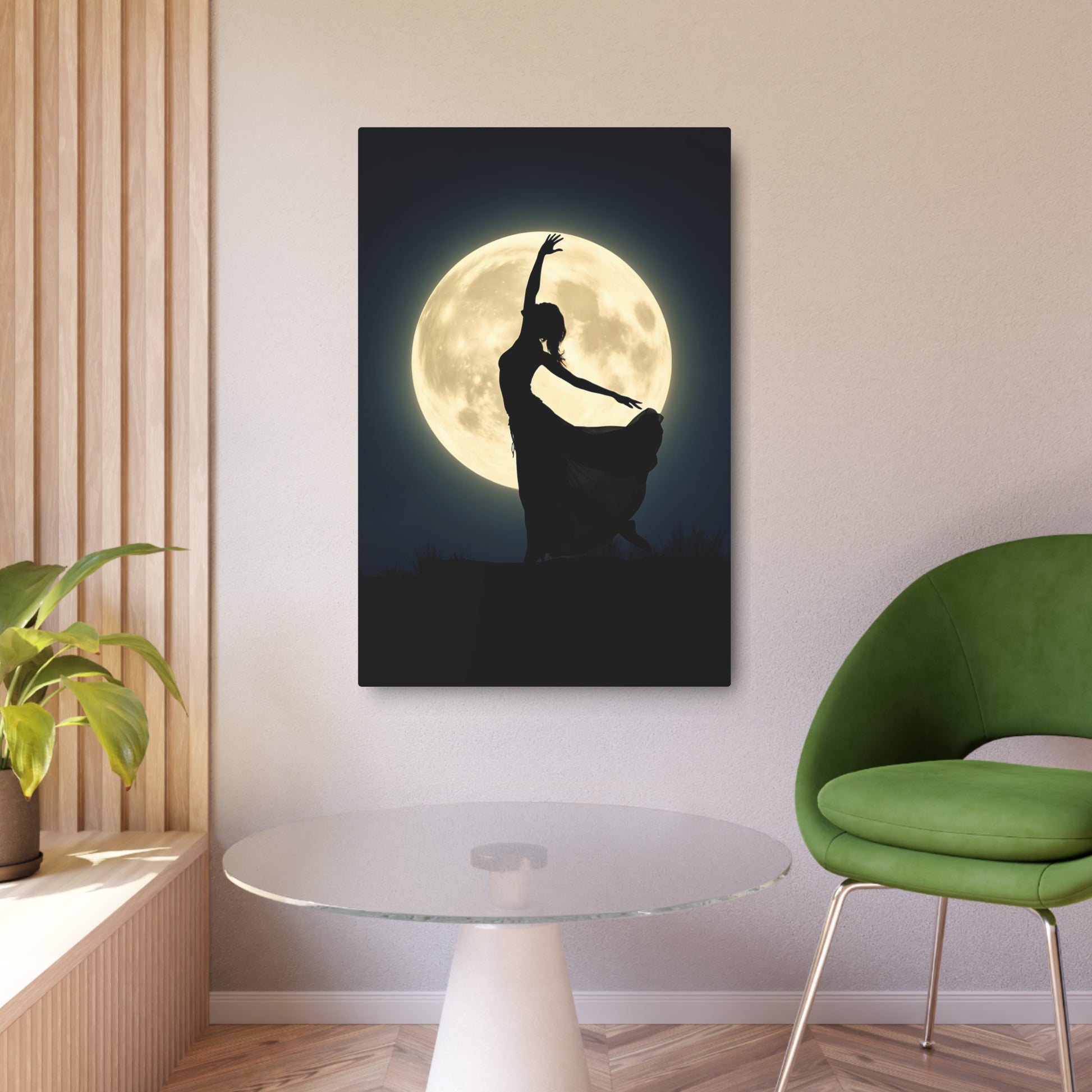 Moonlit Dance: Embrace the Night Metal Art Sign