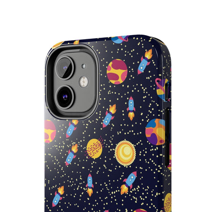 Seamless space pattern. Planets, rockets Tough Phone Cases