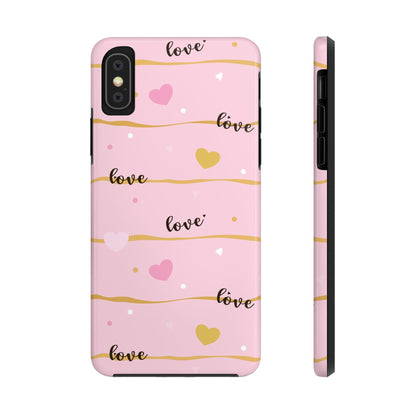 Abstract seamless pattern of heart, wording love, Tough Phone Cases iPhone X