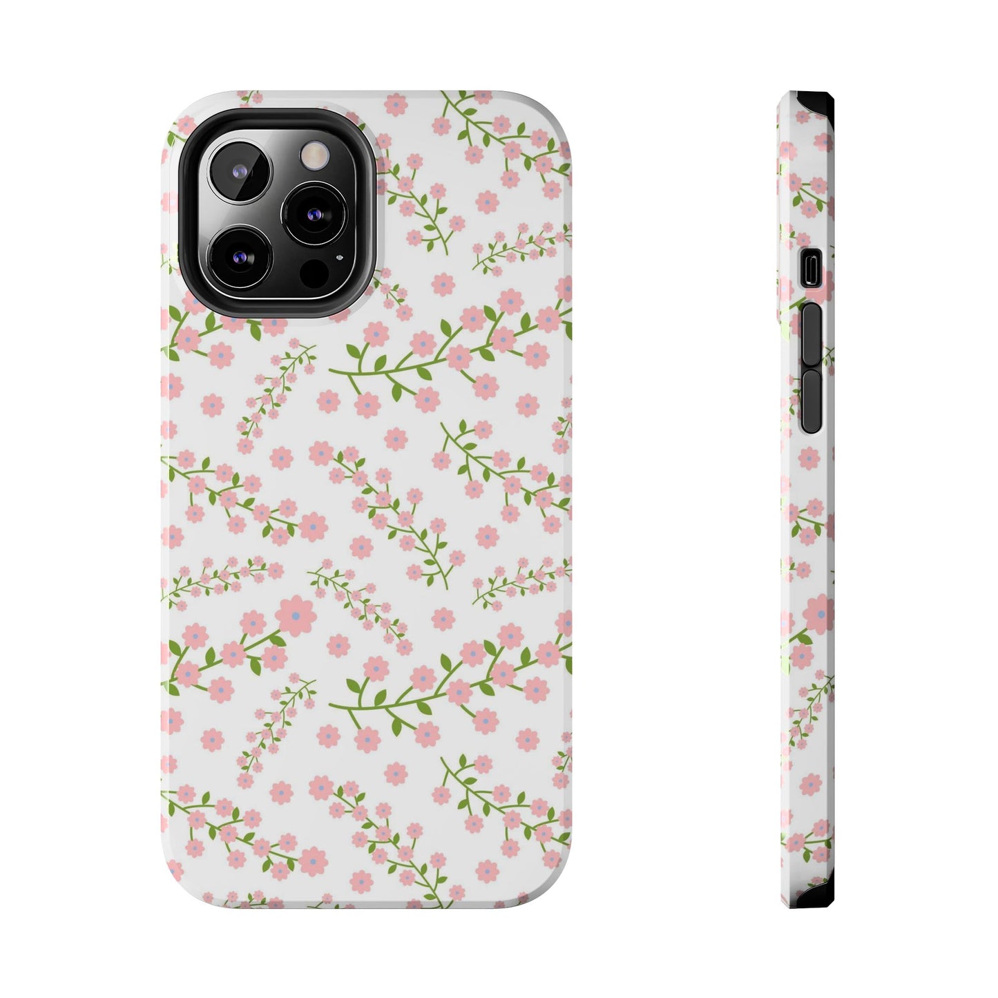 Seamless pattern green branches with blooming Tough Phone Cases iPhone 12 Pro Max