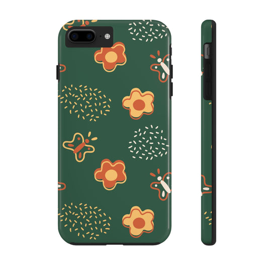 Seamless pattern with flowers and butterflies Tough Phone Cases iPhone 7 Plus, iPhone 8 Plus