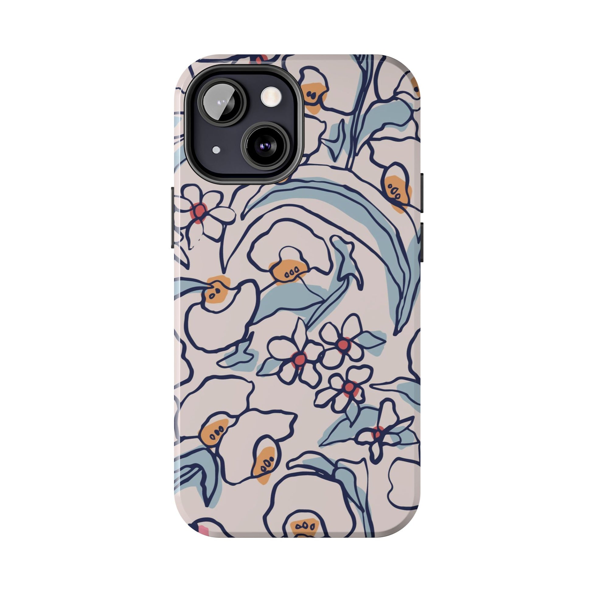 hand-drawn flower sketch Tough Phone Cases