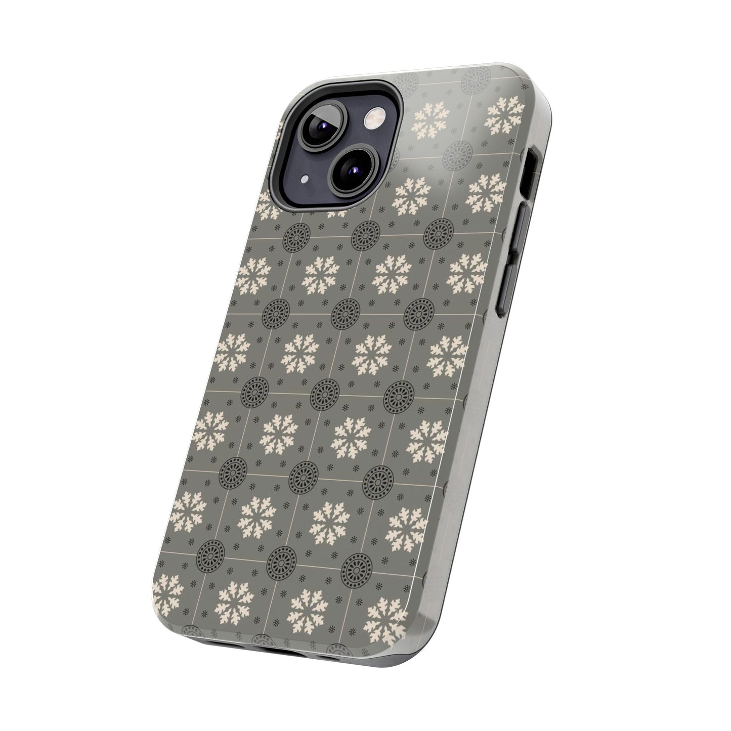 Grey Mosaic Pattern Tough Phone Cases