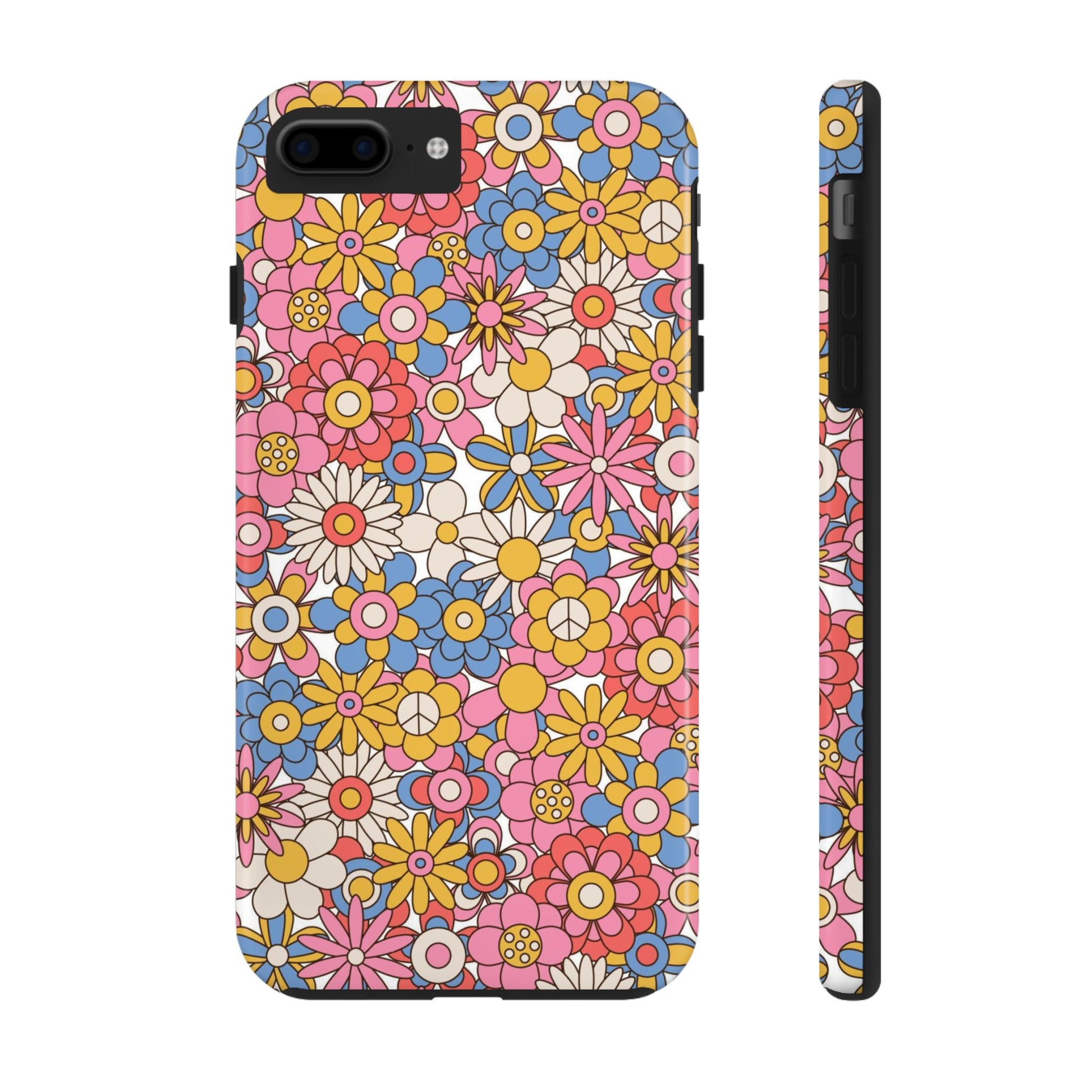 60s and 70s retro vintage flowers seamless Tough Phone Cases iPhone 7 Plus, iPhone 8 Plus