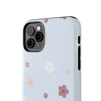 seamless cute lovely pink and white cherry blossom Tough Phone Cases