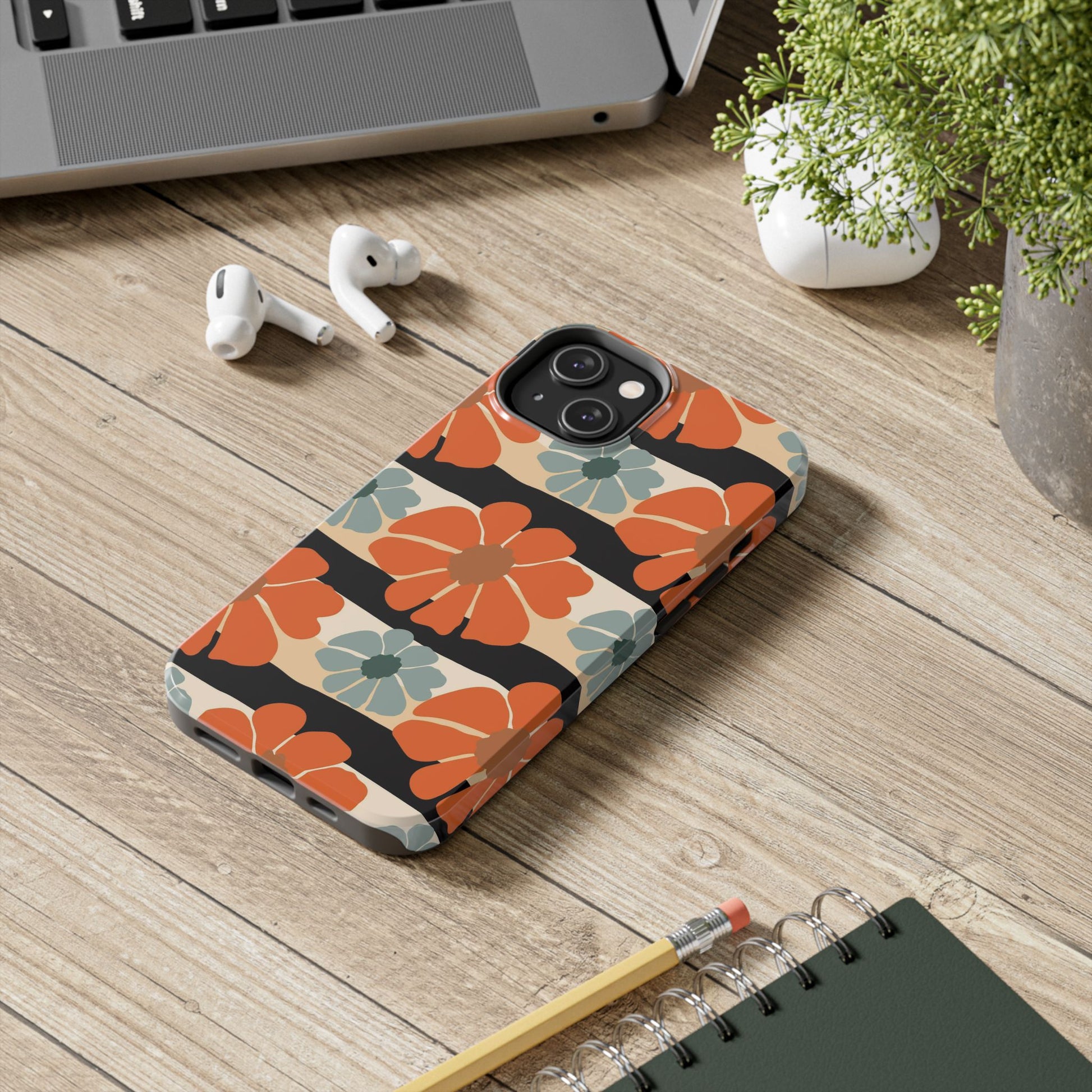 Retro groovy flowers seamless pattern Tough Phone Cases