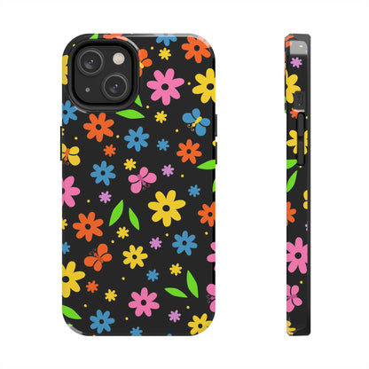 Cute pattern with simple flowers and butterflies. Tough Phone Cases iPhone 14