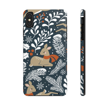 Seamless pattern with cute Christmas deer Tough Phone Cases iPhone XS MAX