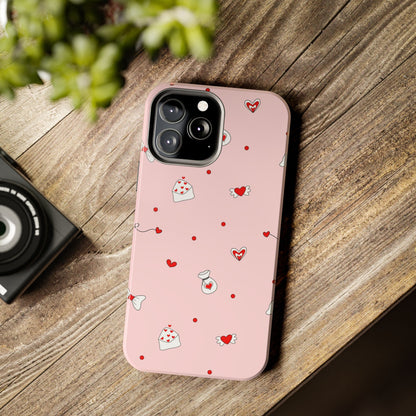 Abstract seamless pattern of cute hearts Tough Phone Cases