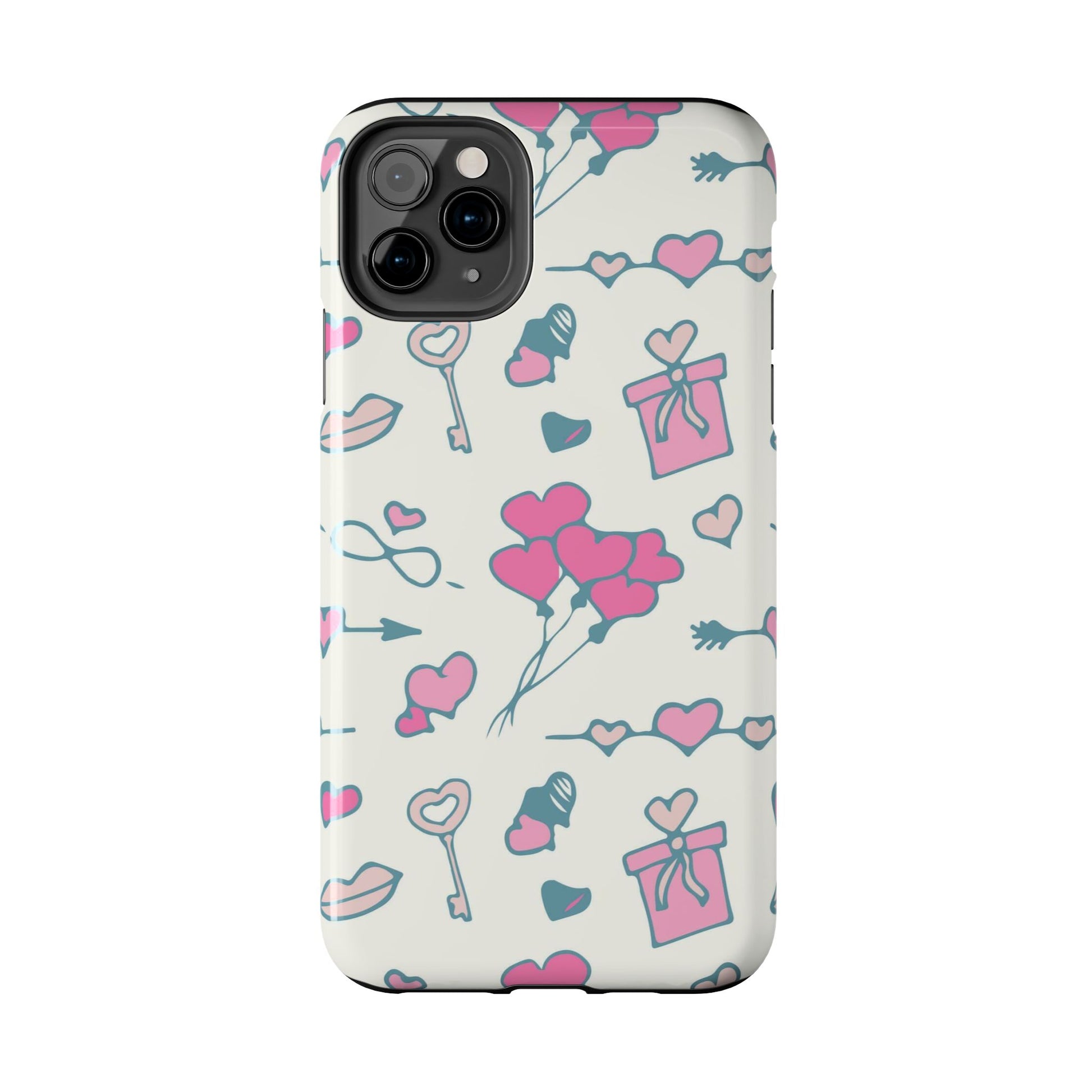 Pink seamless pattern with cute love doodles Tough Phone Cases